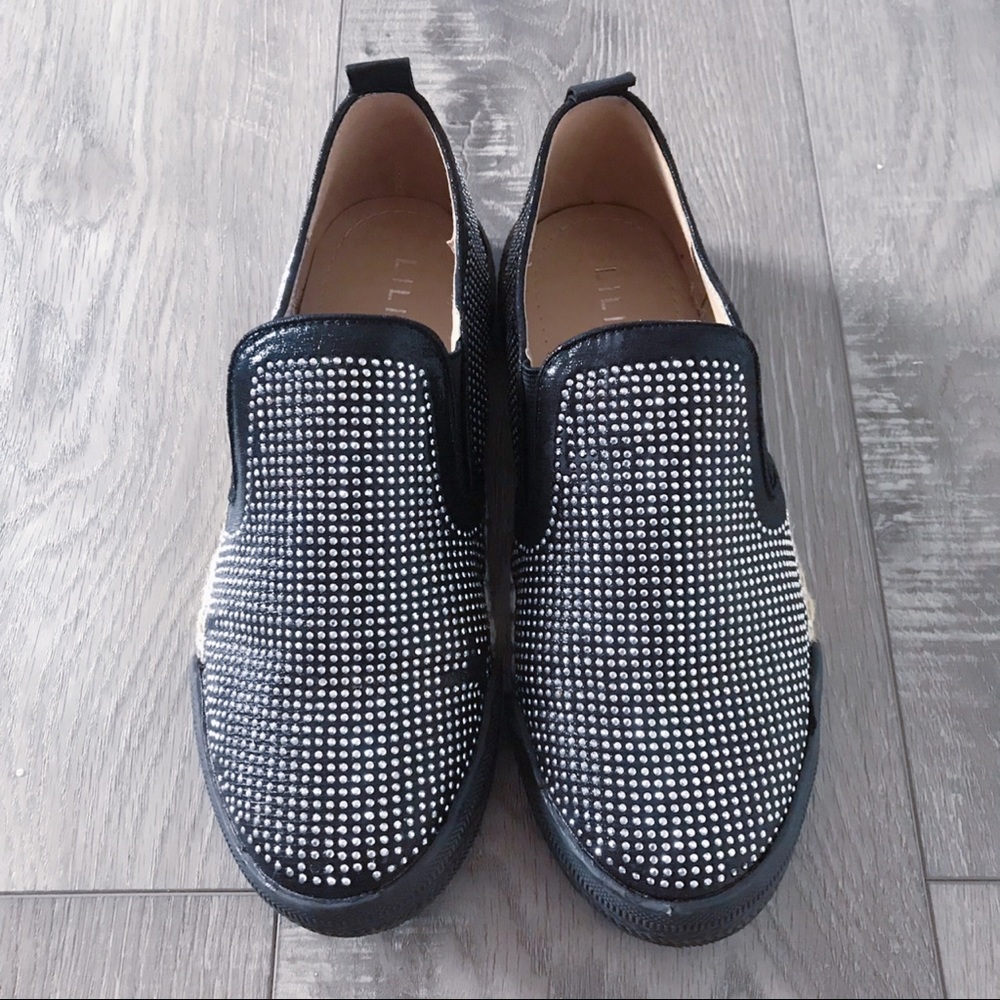 Metallic Studs Slip-On Sneakers